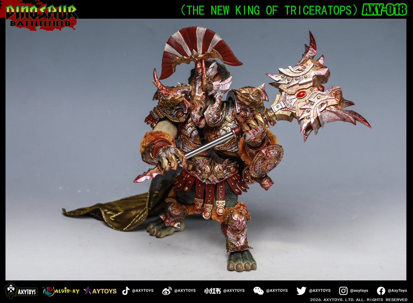 (Pre-order) Axytoys Dino battlefield King of Triceratops 018 figure