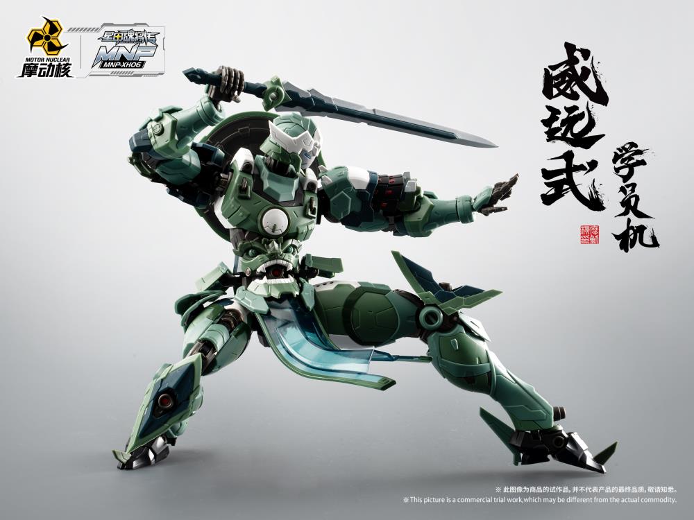 The Legend of Star General series continues with Motor Nuclear's MNP-XH06 Wei Yuan Shi in model kit form. Display the completed model in its robot form and add on the additional accessories for various display options. Be sure to add this model to your collection!