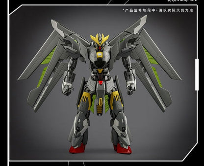 Build out your mecha collection with the Dragon Soul Fighter Y-20 Yunsheng model kit by Xiwanshe. The overall appearance of the Y-20 Yunsheng mecha model is based on an ultra-modern and futuristic image, integrating the charm of the traditional Chinese culture martial arts saint Guan Yu. Its shape has the huge body of the "Y-20". The four Chinese core engines are perfectly integrated into the shoulder armor and backpack of the mecha, giving it a powerful overall look. Be sure to add it to your collection!