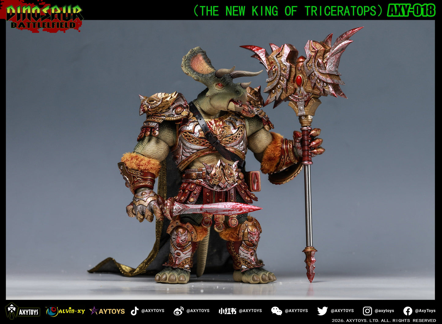 (Pre-order) Axytoys Dino battlefield King of Triceratops set of 2 (018+019 figure)