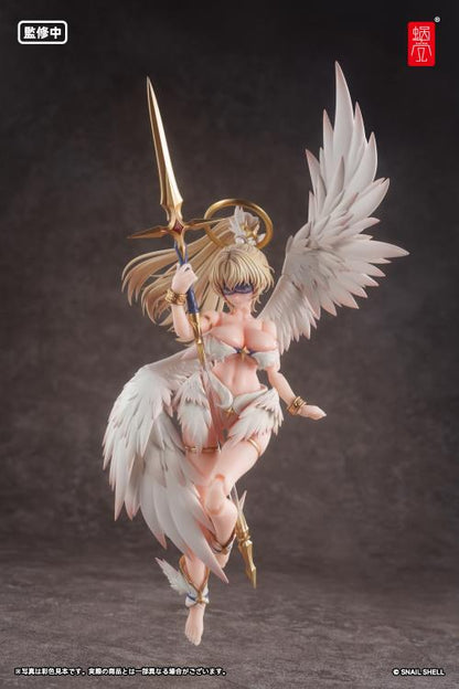 Add to your figure collection with the Angel Angela 1/12 scale action figure by Snail Shell. This figure displays Angel Angela with a golden halo and a spear. Angela is fully articulated for creating a variety of poses, along with including additional parts and accessories to customize the figure. Be sure to add it to your collection!