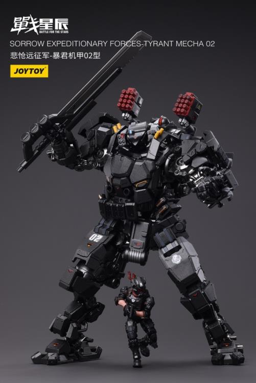 Joy Toy is proud to bring the Battle for the Stars series Sorrow Expeditionary Forces Mecha 02 figure to life in 1/18 scale form! Designed for use in bolstering your armies, this mech will be the ultimate addition to your collection! It also includes a pilot figure to take full control of the power of the Tyrant Mecha! Order yours today!