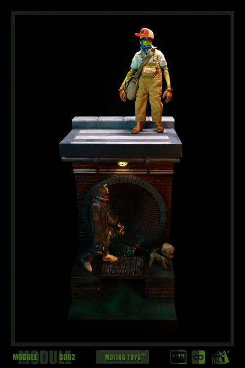 The American comic style sewer diorama base is divided into three different scenes and can be freely spliced for use. It not only displays the scene of the sewer, but also restores the details of the top road surface, increasing the interactivity and playability of your favorite 1/12 scale figures. Order yours today!  This complete set will include a bonus fire hydrant (unpainted).  Figures shown not included (shown for scale)