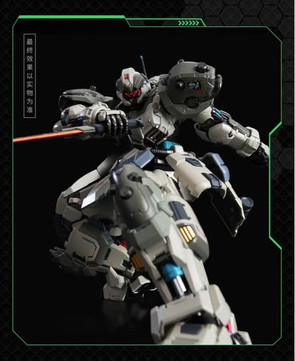 MoShow Toys presents the next line of figures in the Illustrious Class of their Progenitor Effect series of unique mecha action figures: Team Foxhound! 

The Team Foxhound set includes three variations of the Butcher mecha: Standard, Melee, and Breaker.

The standard version features a shield, beam assault rifle, and a rocket launcher. The breaker version features a heavy shock baton, a beam assault rifle, a pair of assault shields, and a thermal battle axe. The melee version features a pair of combat claws