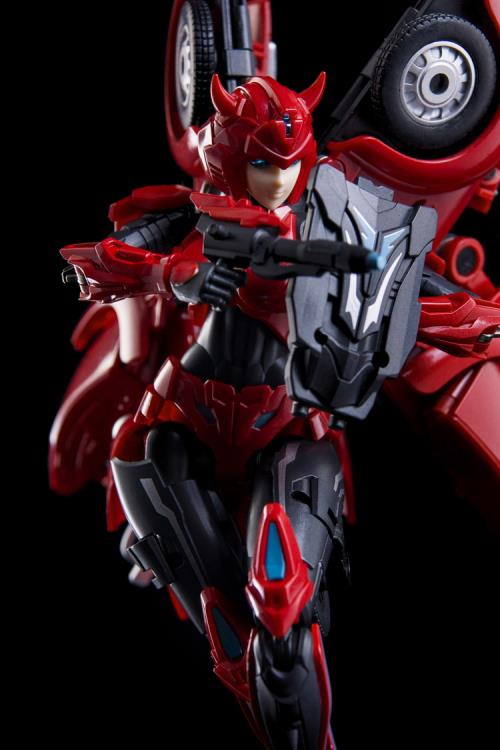 Expand your action figure collection with the CS-02 Little Red figure by Collection Space. This figure is just under 7 inches tall and comes with additional parts and accessories to customize your figure. The figure is able to convert from a humanoid mode into vehicle mode. Be sure to add this figure to your collection!