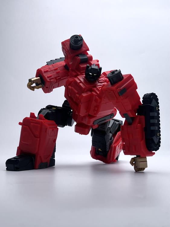 From Fans Hobby comes the Master Builder MB-20 X-Load converting robot. This robot features a red and black color scheme and can convert into a vehicle. This highly detailed X-Load figure is a terrific addition to any collection.