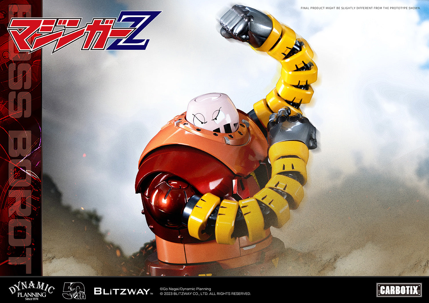 Blitzway development team has prepared a gift that will surprise you, in honor of Mazinger Z, the originator of modern robot cartoons. We recall the humorous BOSS BOROT from the animated series Mazinger Z, whose subject matter was always heavy and serious, would always make us laugh. To recreate BOSS BOROT, from his numerous witty mannerisms to his erratic behavior, required considerable thought on the part of the creators of Blitzway.