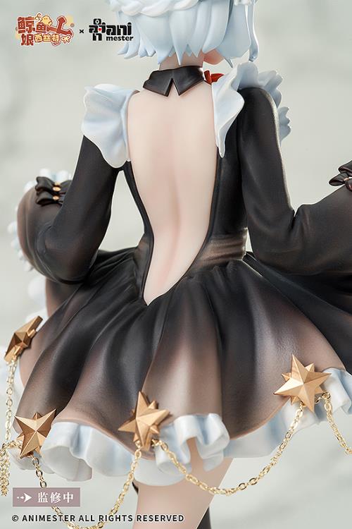 From AniMester comes a 1/7 scale figure of the Virtual Idol Sister. With playful short hair, dreamy blue eyes, a sweet lolita skirt and a sexy, curvy physique, this virtual idol is sure to charm! The black silk and garter visible beneath her slightly lifted skirt create an even more eye-catching look!  The figure also features a special tracking eye feature. The position of the pupils change as though tracking the viewer depending on the viewing angle.