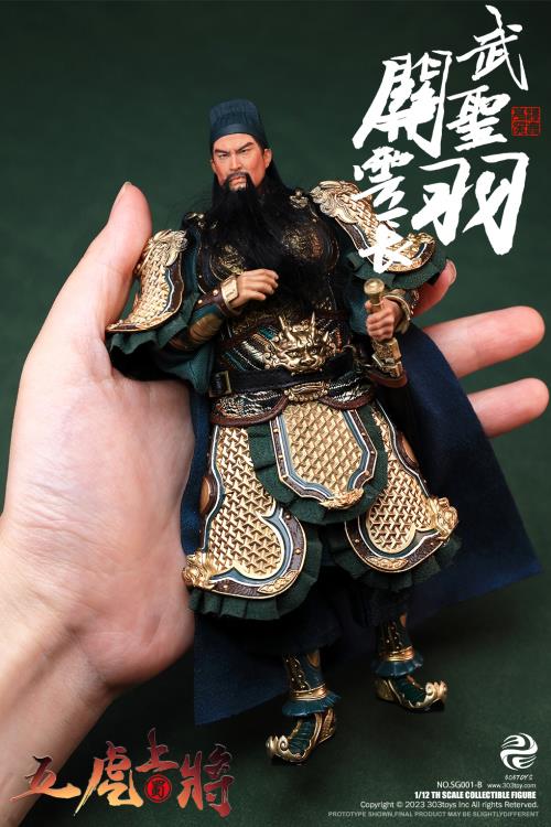 Dominate the battlefield and bring glory to your kingdom with this Guan Yu Yangchang figure by 303 Toys! Featuring multiple weapons and accessories, this 1/12 scale figure will be a perfect addition for any collector. Order yours today!  The Battlefield Version of this figure includes a war banner and horse for your warrior to ride on.