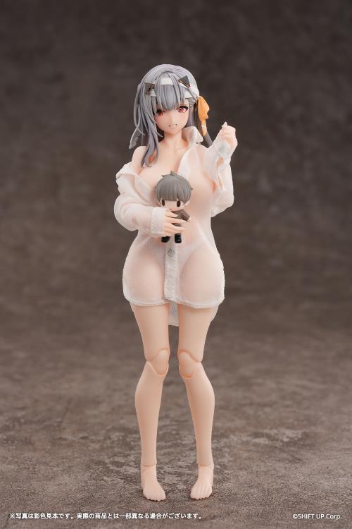 From the popular smartphone game Goddess of Victory: Nikke, Modernia: First Encounter is now available as an action figure! 

This 1/12 scale Modernia figure comes with interchangeable faces (happy, sad, and expressionless) all of which feature movable eyeballs. The figure is fully posable and features a fine gradation painting all over to carefully replicate her skin tone.