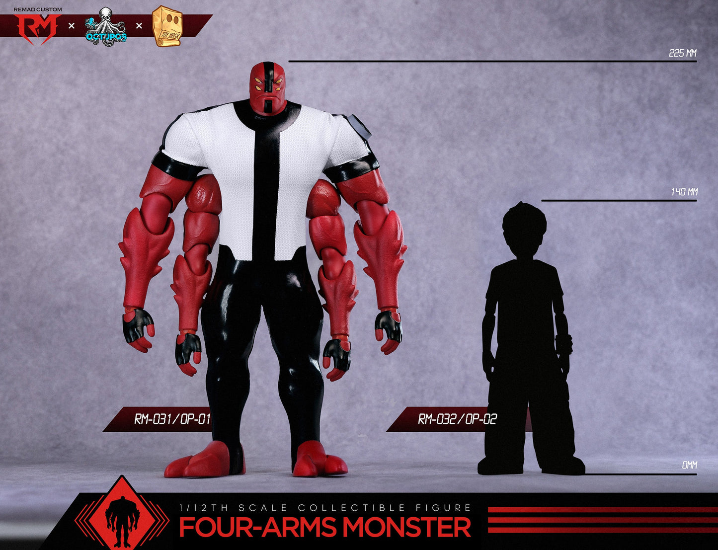 (Preorder) Octupus x Remad Custom 1/12 Four Arms Monster 8.9in action figure