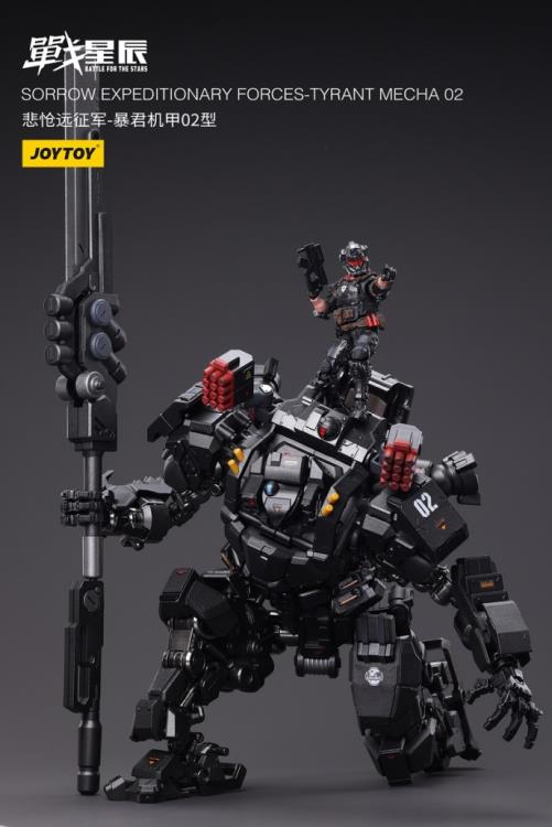 Joy Toy is proud to bring the Battle for the Stars series Sorrow Expeditionary Forces Mecha 02 figure to life in 1/18 scale form! Designed for use in bolstering your armies, this mech will be the ultimate addition to your collection! It also includes a pilot figure to take full control of the power of the Tyrant Mecha! Order yours today!