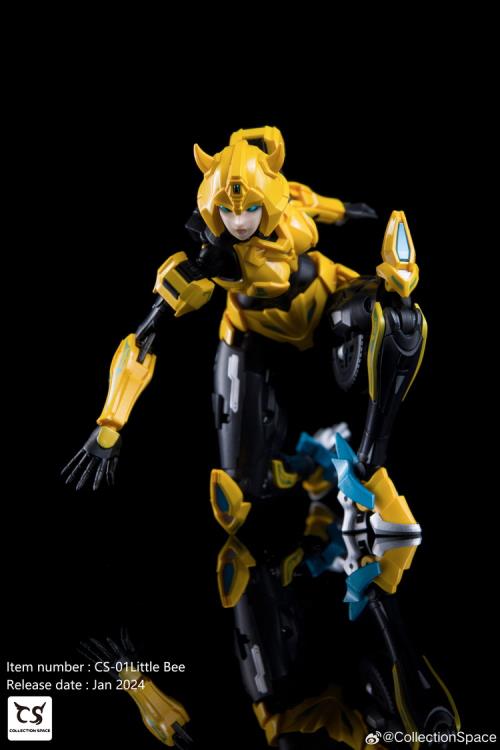 Add to your converting figure collection with this CS-01 Little Bee action figure by Collection Space! Little Bee features a high level of detail and articulation, and she can convert from robot mode into car mode!