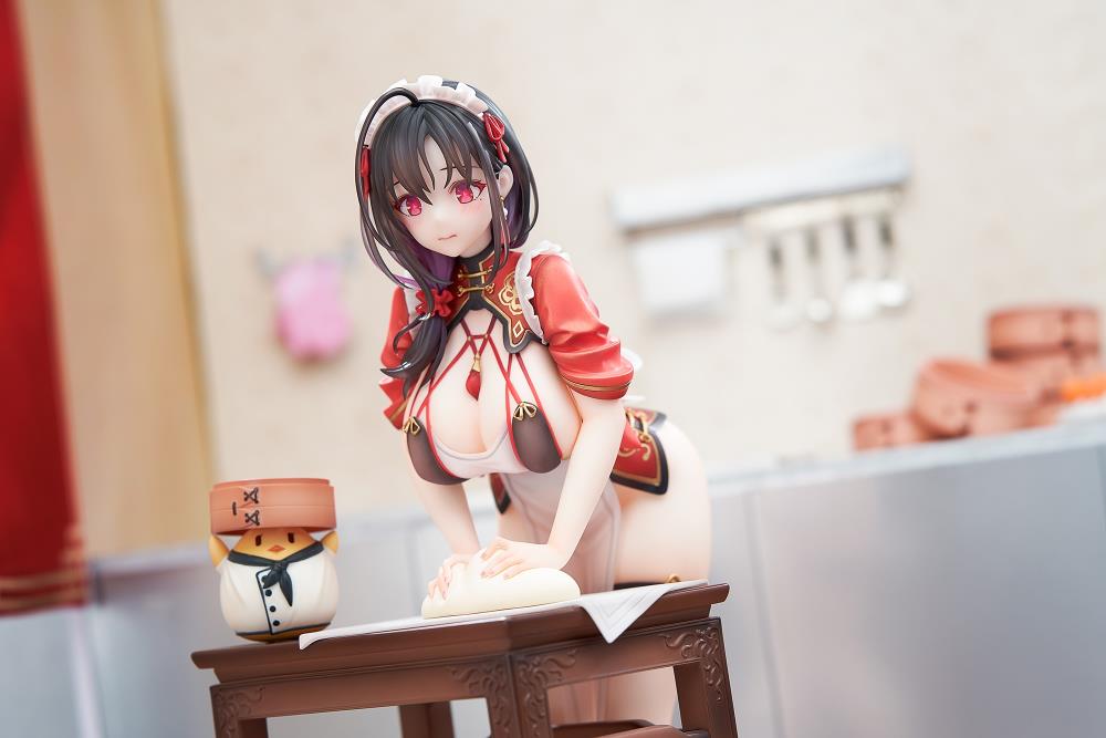 From the Azur Lane video game comes the Ting An (Tender White Jade Ver.) 1/7 scale figure by Apex! This detailed figure is around 9 inches tall and displays Ting An in the kitchen in while she attempts to knead some dough. This figure includes an additional face part to display Ting An with a "heart eyes" expression. Be sure to add this figure to your collection!