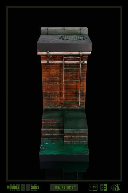 The American comic style sewer diorama base is divided into three different scenes and can be freely spliced for use. It not only displays the scene of the sewer, but also restores the details of the top road surface, increasing the interactivity and playability of your favorite 1/12 scale figures. Order yours today!  This complete set will include a bonus fire hydrant (unpainted).  Figures shown not included (shown for scale)