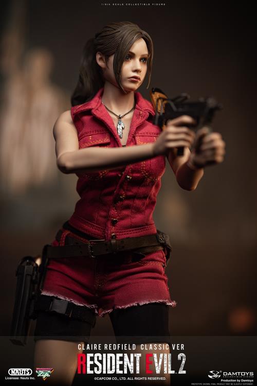 The DAMTOYS Resident Evil 2 Claire Redfield figure has a detailed head sculpt, multiple weapons, accessories, and a costume that fully demonstrates the power of production technology, faithfully recreating Claire from the remake. With a number of weapons, accessories, and a fully poseable body with over 30 points of articulation, Claire can be displayed as though she came right out of the game.