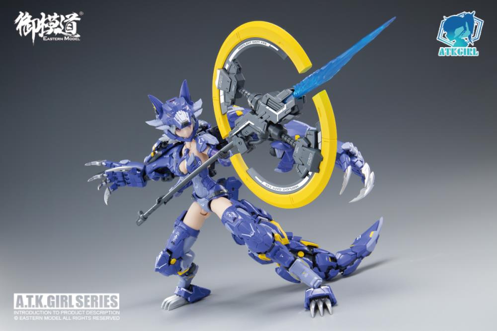 The monster wolf girl "Fenrir" is a 1/12 scale mecha-girl plastic model kit is ready to add to your collection! The wolf robot can be taken apart and used as an exoskeleton battle suit.