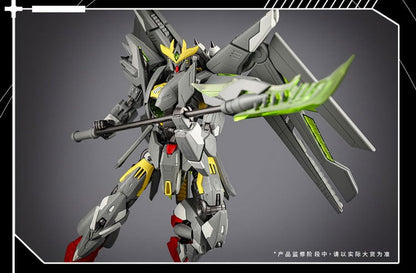 Build out your mecha collection with the Dragon Soul Fighter Y-20 Yunsheng model kit by Xiwanshe. The overall appearance of the Y-20 Yunsheng mecha model is based on an ultra-modern and futuristic image, integrating the charm of the traditional Chinese culture martial arts saint Guan Yu. Its shape has the huge body of the "Y-20". The four Chinese core engines are perfectly integrated into the shoulder armor and backpack of the mecha, giving it a powerful overall look. Be sure to add it to your collection!