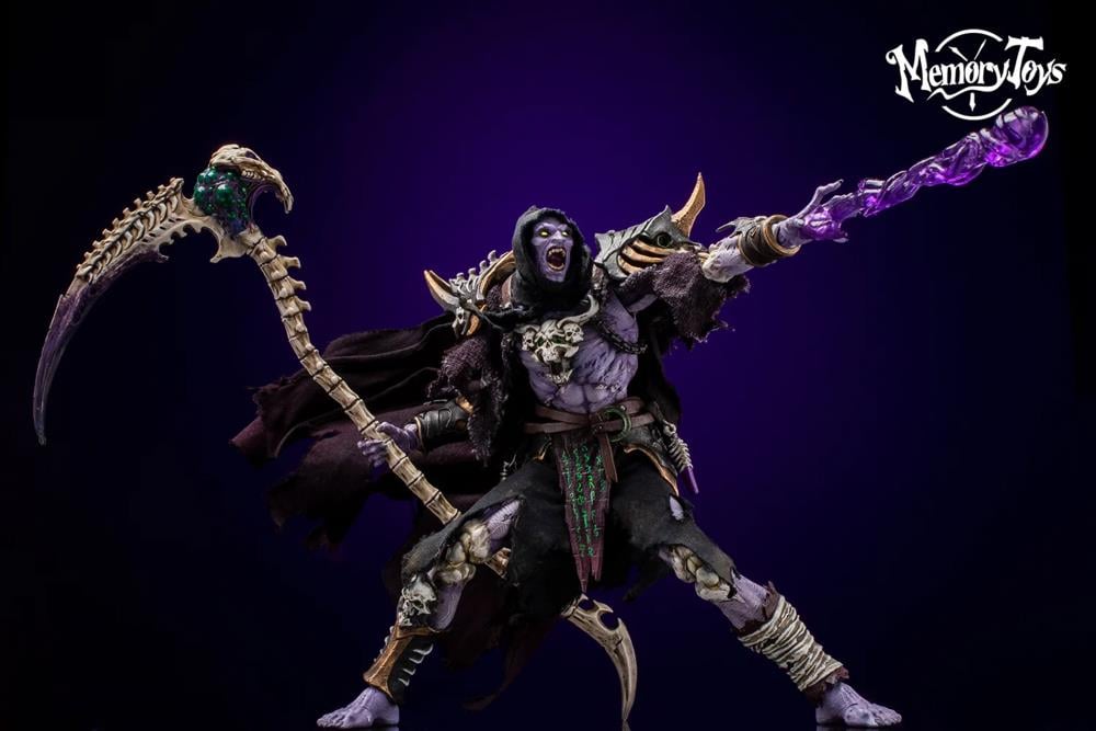 From Memory Toys comes the highly detailed Necromancer Sharman action figure featuring multiple points of articulation and an impressive array of interchangeable parts and accessories. This will make a terrific addition to any figure collection needing to be raised from the dead!