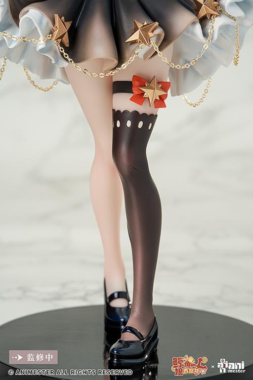 From AniMester comes a 1/7 scale figure of the Virtual Idol Sister. With playful short hair, dreamy blue eyes, a sweet lolita skirt and a sexy, curvy physique, this virtual idol is sure to charm! The black silk and garter visible beneath her slightly lifted skirt create an even more eye-catching look!  The figure also features a special tracking eye feature. The position of the pupils change as though tracking the viewer depending on the viewing angle.