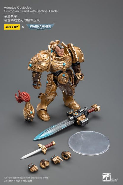 Joy Toy brings the Adeptus Custodes to life with this Warhammer 40K 1/18 scale figure! Clad in golden armor, the Adeptus Custodes chapter of the Space Marines are rumored to have been hand-crafted by the Emperor Himself. Tasked with protecting both the Imperial Palace and the physical body of the Emperor, these bastions of Imperial might are considered the deadliest warriors in the galaxy, human or otherwise.