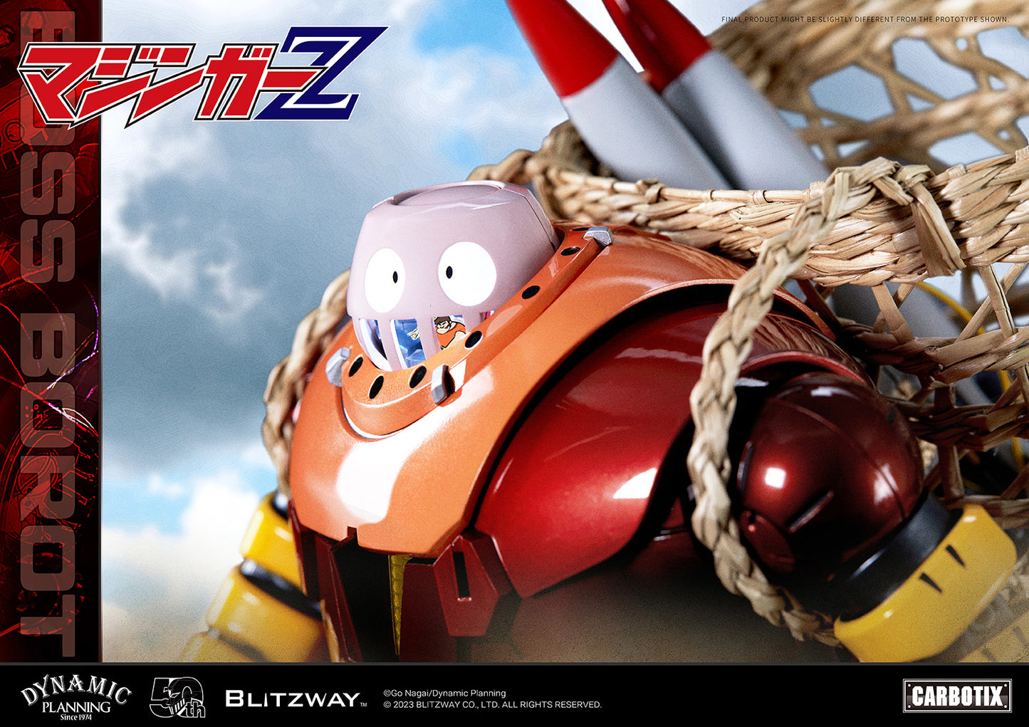 Blitzway development team has prepared a gift that will surprise you, in honor of Mazinger Z, the originator of modern robot cartoons. We recall the humorous BOSS BOROT from the animated series Mazinger Z, whose subject matter was always heavy and serious, would always make us laugh. To recreate BOSS BOROT, from his numerous witty mannerisms to his erratic behavior, required considerable thought on the part of the creators of Blitzway.