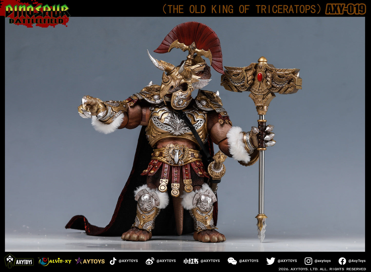 (Pre-order) Axytoys Dino battlefield King of Triceratops set of 2 (018+019 figure)