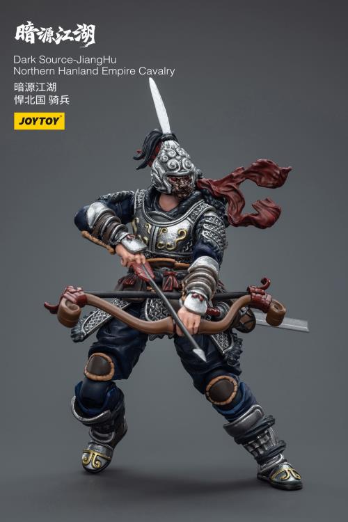 Introducing the remarkable Joy Toy Dark Source JiangHu Northern Hanland Empire Cavalry action figure. This meticulously crafted action figure brings the mystical world of JiangHu to life, capturing the essence and prowess of a legendary warrior. Every inch of this action figure showcases the artistry and craftsmanship that JoyToy is renowned for, ensuring an authentic and immersive experience for collectors and enthusiasts alike.  Dark Source JiangHu War Horse figure not included (sold separately)