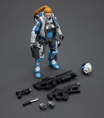 Joy Toy brings to the table a new series of figures, inspired after the tabletop wargame Infinity, published by Corvus Belli. This highly detailed 1/18 scale figure stands just over 4 inches tall and comes equipped with an arsenal of interchangeable parts and weapons. Add PanOceania Special Intervention and Recon Team Woman #1, along with other separately sold Infinity figures by Joy Toy, to your collection and build up your army for battle!