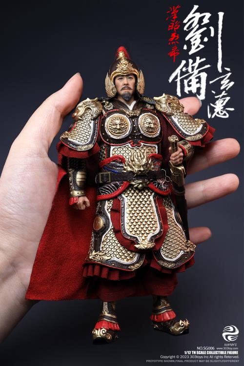 Crush the invading enemies as you defend your homeland with this Liu Bei Xuande figure by 303 Toys! Featuring multiple weapons and accessories, this 1/12 scale figure will be a perfect addition for any collector. Order yours today!