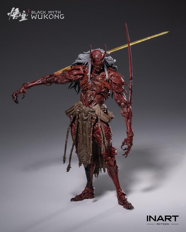 Raging onto the battlefield with the heat of a roaring inferno is the dreaded Yaksha King from the smash hit video game Black Myth: Wukong! A fresh new entry in the InArt line of 1/12 scale dynamic action figures, the Yaksha King wields his wicked elbow blades with an unrelenting ferocity that is capable of driving back even the Destined One from a straight forward assault.