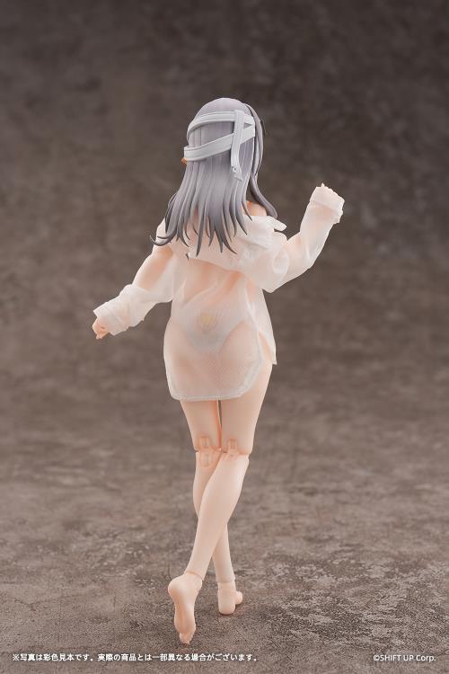 From the popular smartphone game Goddess of Victory: Nikke, Modernia: First Encounter is now available as an action figure! 

This 1/12 scale Modernia figure comes with interchangeable faces (happy, sad, and expressionless) all of which feature movable eyeballs. The figure is fully posable and features a fine gradation painting all over to carefully replicate her skin tone.