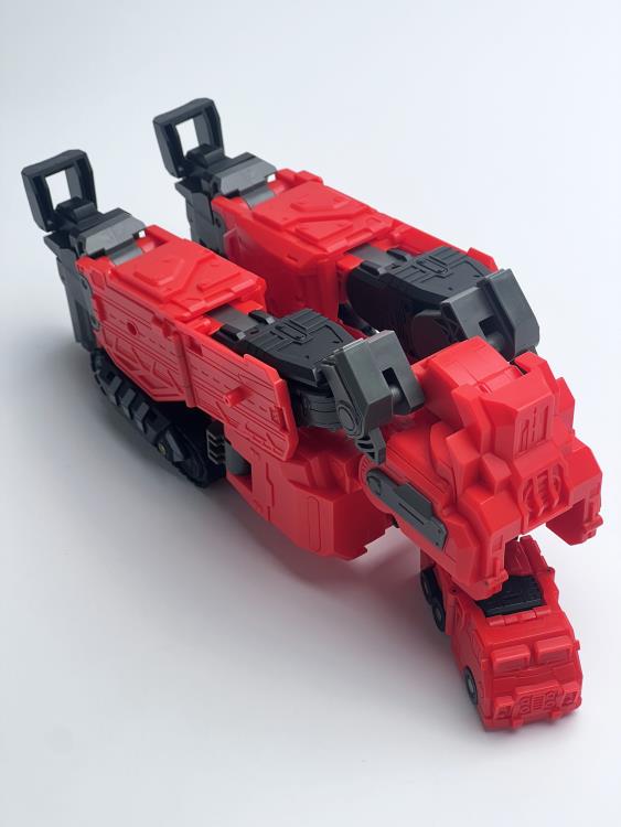 From Fans Hobby comes the Master Builder MB-20 X-Load converting robot. This robot features a red and black color scheme and can convert into a vehicle. This highly detailed X-Load figure is a terrific addition to any collection.