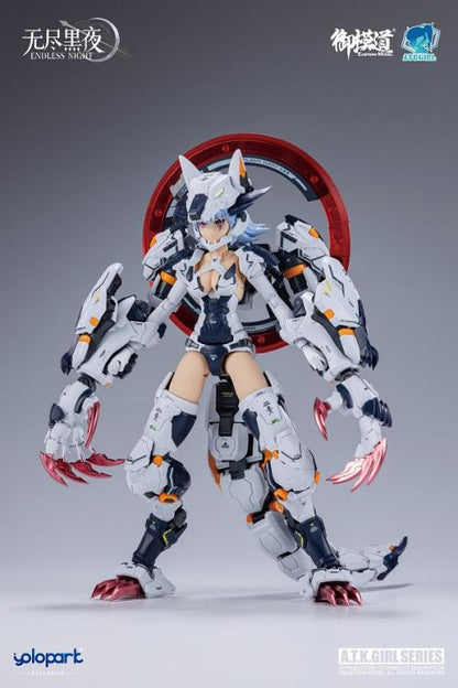 The monster wolf girl "Fenrir" is a 1/12 scale mecha-girl plastic model kit and is ready to join your collection! This highly articulated model features a white color scheme and includes a variety of parts and accessories for creating fun poses. Be sure to add this model to your collection!