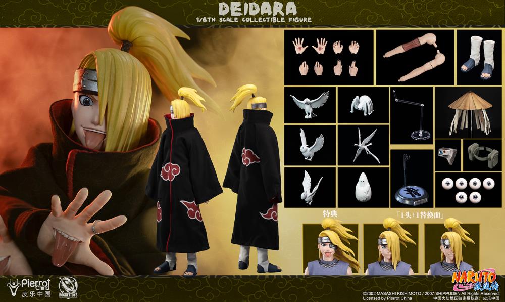 From the Naruto: Shippuden anime series comes the Deidara 1/6 scale figure by Rocket Toys! This articulated figure displays the memorable character in his Akatsuki outfit and comes with a variety of accessories and parts to create fun poses with. Don't miss out on adding this Deidara figure to your Naruto collection!