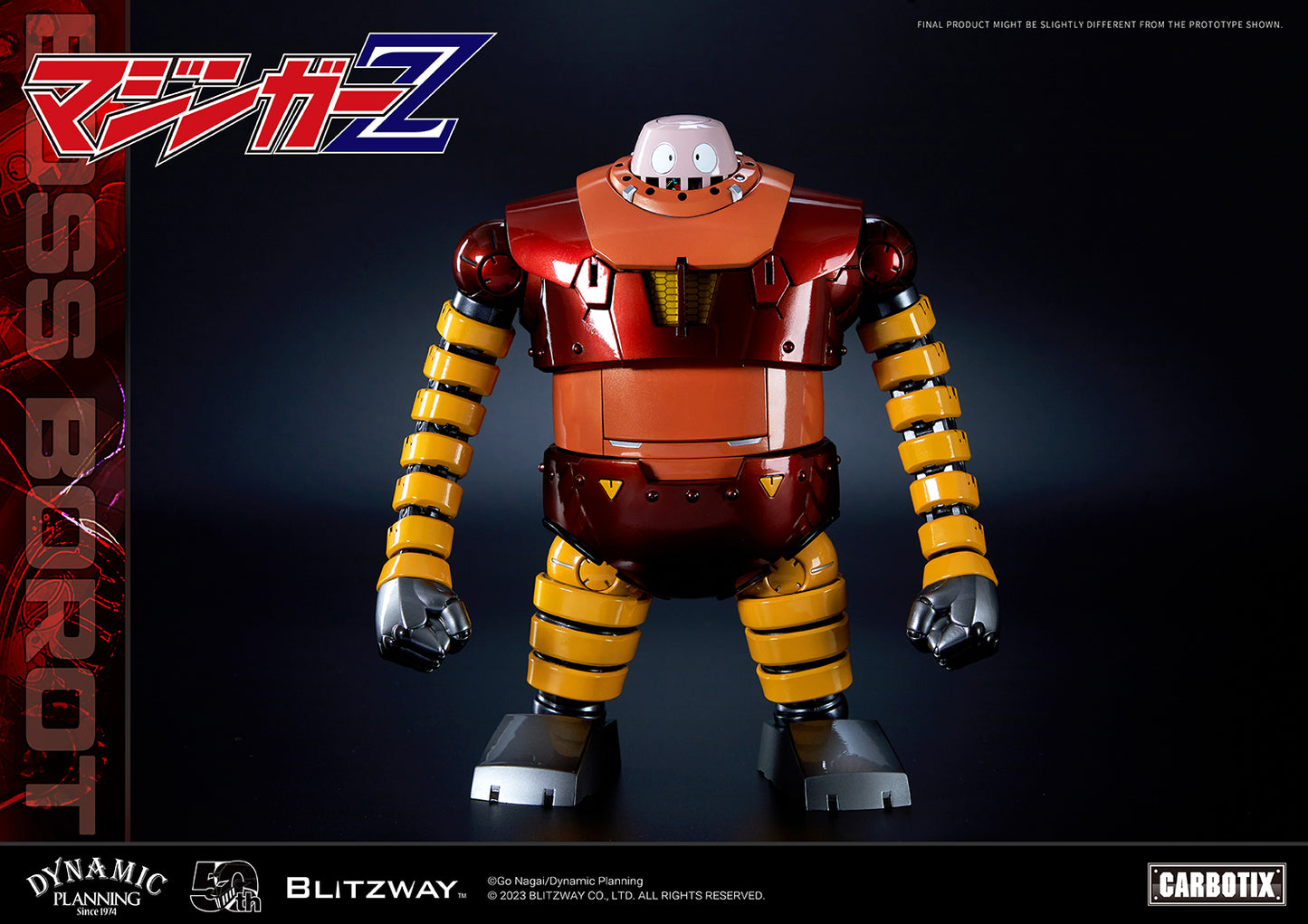 Blitzway development team has prepared a gift that will surprise you, in honor of Mazinger Z, the originator of modern robot cartoons. We recall the humorous BOSS BOROT from the animated series Mazinger Z, whose subject matter was always heavy and serious, would always make us laugh. To recreate BOSS BOROT, from his numerous witty mannerisms to his erratic behavior, required considerable thought on the part of the creators of Blitzway.