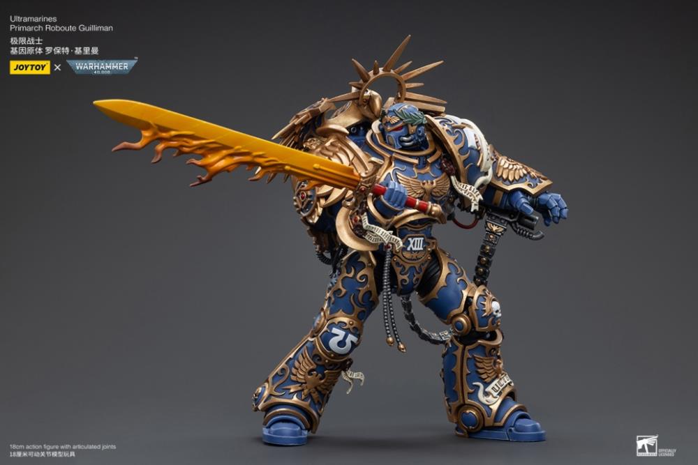 Held by some as a paragon among the Emperor's sons, Roboute Guilliman was as much a patrician statesman and empire-builder as he was an indefatigable warrior. A being of preternatural intelligence, cold reason and indomitable will, Guilliman forged his XIIIth Legion into a vast force of conquest and control, a weapon by which he made himself the master of a stellar domain in the Eastern Fringe of the galaxy, the Realm of Ultramar, which during his lifetime spanned five hundred worlds.