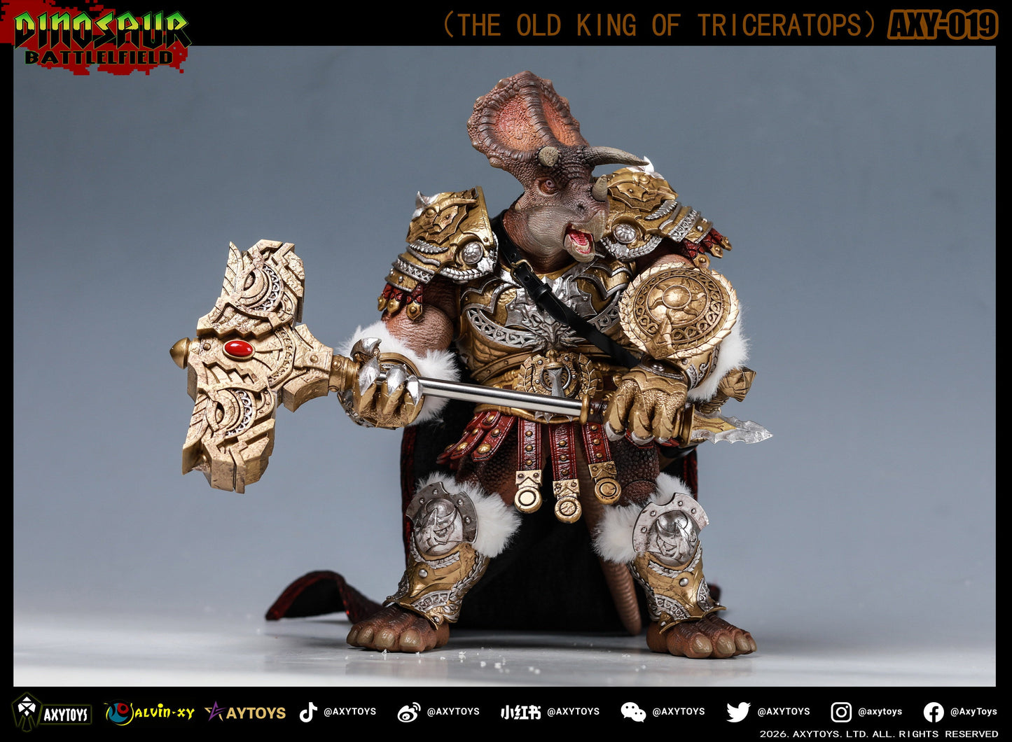 (Pre-order) Axytoys Dino battlefield King of Triceratops 019 figure