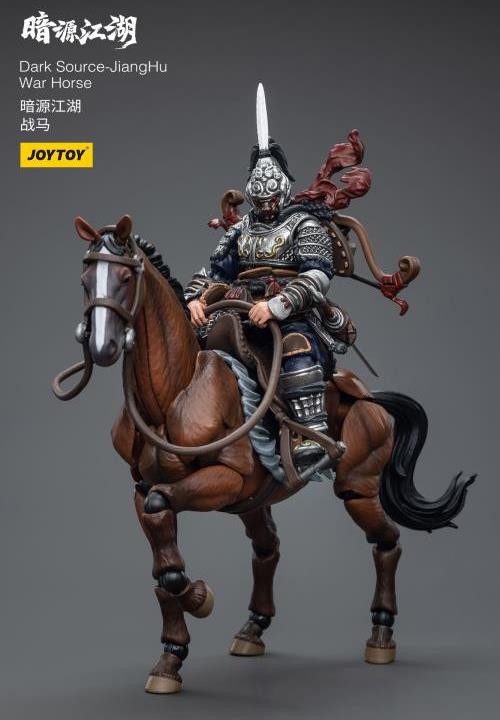 Introducing the remarkable Joy Toy Dark Source JiangHu War Horse action figure. This meticulously crafted action figure brings the mystical world of JiangHu to life, capturing the essence and prowess of a legendary warrior. Every inch of this action figure showcases the artistry and craftsmanship that JoyToy is renowned for, ensuring an authentic and immersive experience for collectors and enthusiasts alike.  Additional figure shown not included (sold separately)