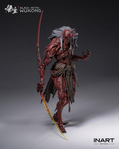 Raging onto the battlefield with the heat of a roaring inferno is the dreaded Yaksha King from the smash hit video game Black Myth: Wukong! A fresh new entry in the InArt line of 1/12 scale dynamic action figures, the Yaksha King wields his wicked elbow blades with an unrelenting ferocity that is capable of driving back even the Destined One from a straight forward assault.