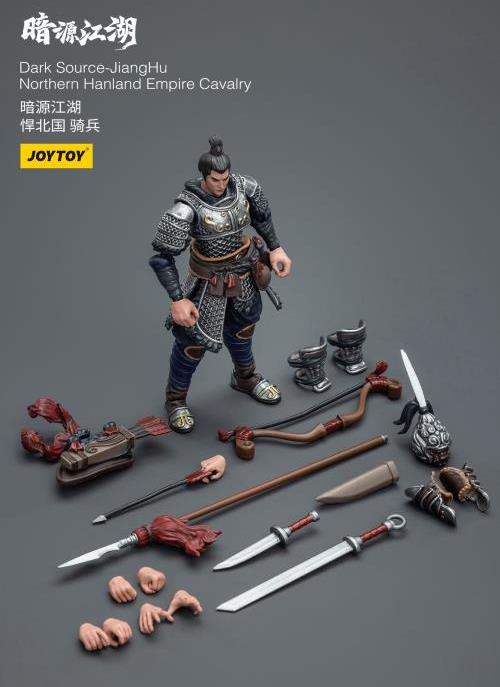 Introducing the remarkable Joy Toy Dark Source JiangHu Northern Hanland Empire Cavalry action figure. This meticulously crafted action figure brings the mystical world of JiangHu to life, capturing the essence and prowess of a legendary warrior. Every inch of this action figure showcases the artistry and craftsmanship that JoyToy is renowned for, ensuring an authentic and immersive experience for collectors and enthusiasts alike.  Dark Source JiangHu War Horse figure not included (sold separately)