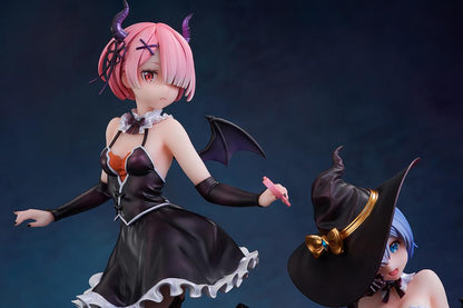 From the third season of "Re:ZERO -Starting Life in Another World-", which began airing in October 2024, come new beautiful wizard-themed figures of Rem and Ram. 

Ram is clad in an adorable wizard-style outfit that would probably allow her to be let off the hook even after playing mischievous tricks. The texture of her form-fitting costume beautifully and elegantly accentuates her physique, and the accessories, such as the arm covers and shoes, have been crafted with precise detail. Even the jack-o'-lanter