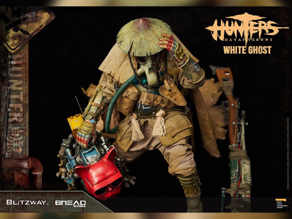 Blitzway is extremely thrilled to officially launch the #4 character of BHEADworks' original design figures 'White Ghost' from Hunters: Day After WWIII. This newly developed original design features an intricate head sculpt and make-up, realistic equipment, sophisticatedly tailored and designed outfits, over 30 points of articulation, and a highly detailed polystone diorama base.