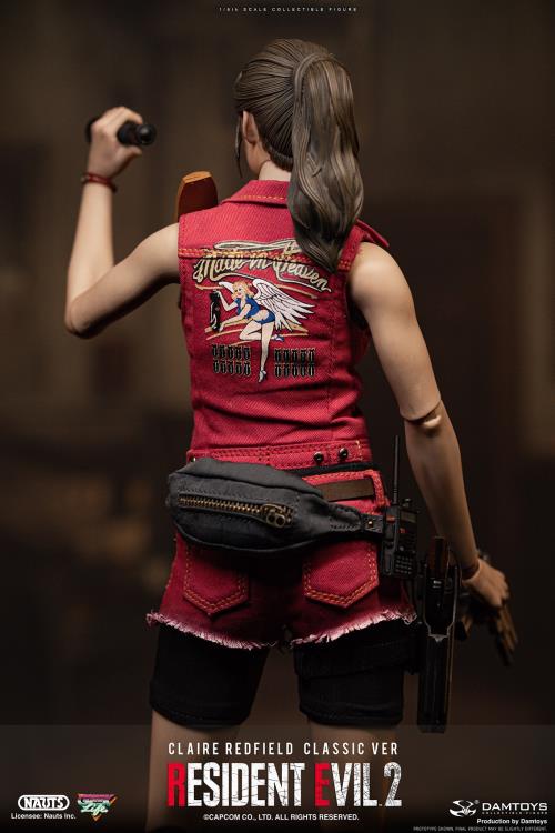 The DAMTOYS Resident Evil 2 Claire Redfield figure has a detailed head sculpt, multiple weapons, accessories, and a costume that fully demonstrates the power of production technology, faithfully recreating Claire from the remake. With a number of weapons, accessories, and a fully poseable body with over 30 points of articulation, Claire can be displayed as though she came right out of the game.