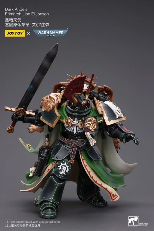 The Joy Toy Warhammer 40K Dark Angels Primarch Lion El‘Jonson action figure is a highly detailed collectible, perfect for fans of the Warhammer 40K universe. This figure captures the essence of the character’s formidable presence, making it a must-have for collectors and enthusiasts alike.