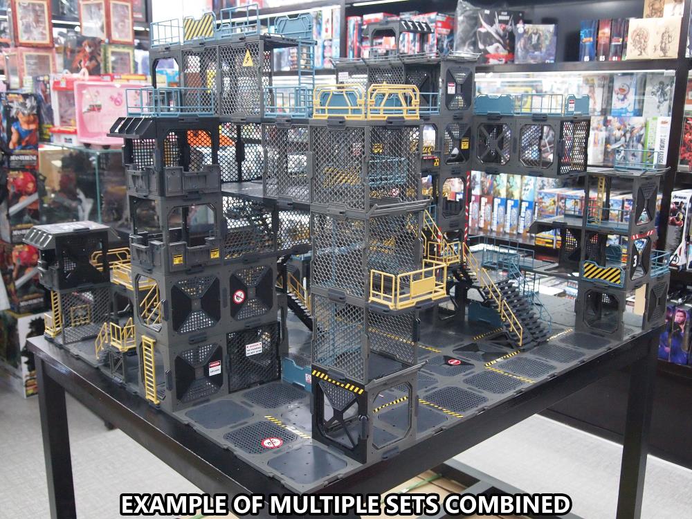 All parts of the SIB system are interchangeable, allowing you to freely customize, modify, or create multiple scenes. Each set is compatible with 1/24 and 1/18 scale action figures, or 2.5 to 3.75-inch figures; you can also modify to any other scales or sizes. When completed, the diorama is in 3D, so not only can it face 1 side, it can also display the figures in any angle.