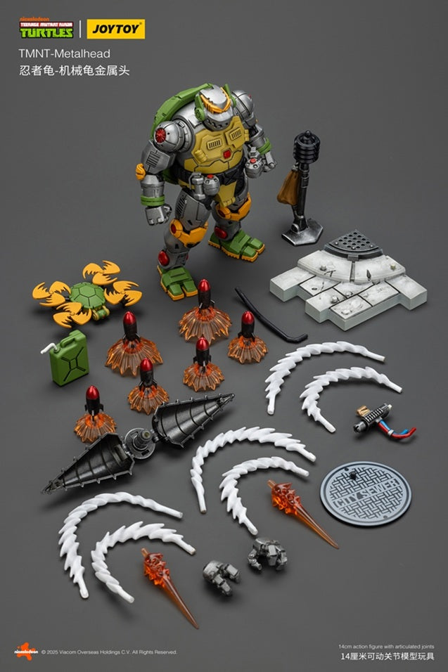 Joy Toy brings another iconic character from the Teenage Mutant Ninja Turtles universe to life with the 1/18 scale Metalhead action figure. Built by Donatello himself, Metalhead is the Turtles’ robotic ally armed with cutting-edge tech and plenty of attitude. This highly detailed figure captures the mechanical precision and classic design of the fan-favorite android, complete with authentic sculpting, intricate panel lines, and metallic paint applications that make this collectible stand out on any shelf.