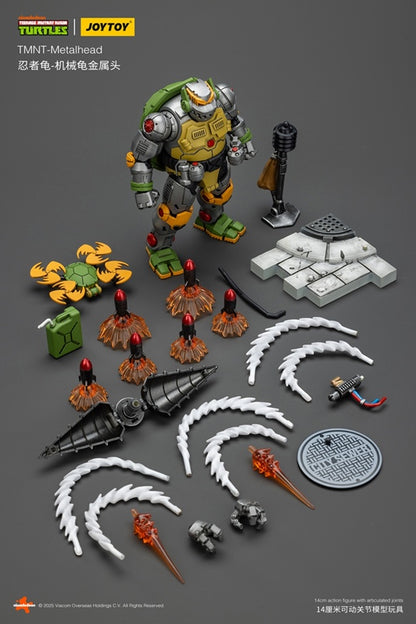 Joy Toy brings another iconic character from the Teenage Mutant Ninja Turtles universe to life with the 1/18 scale Metalhead action figure. Built by Donatello himself, Metalhead is the Turtles’ robotic ally armed with cutting-edge tech and plenty of attitude. This highly detailed figure captures the mechanical precision and classic design of the fan-favorite android, complete with authentic sculpting, intricate panel lines, and metallic paint applications that make this collectible stand out on any shelf.