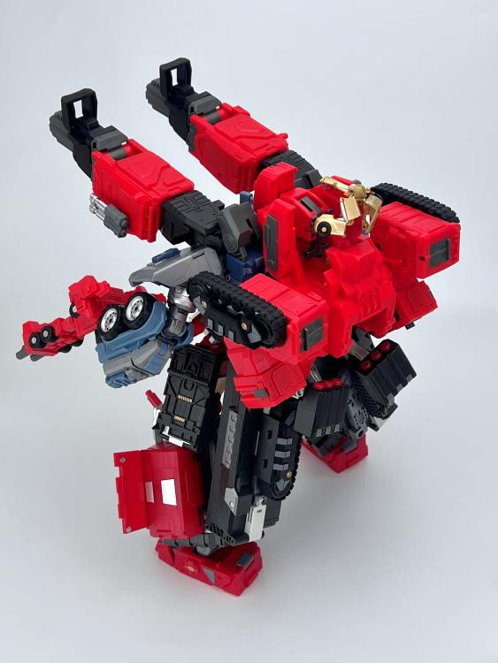 From Fans Hobby comes the Master Builder MB-20 X-Load converting robot. This robot features a red and black color scheme and can convert into a vehicle. This highly detailed X-Load figure is a terrific addition to any collection.