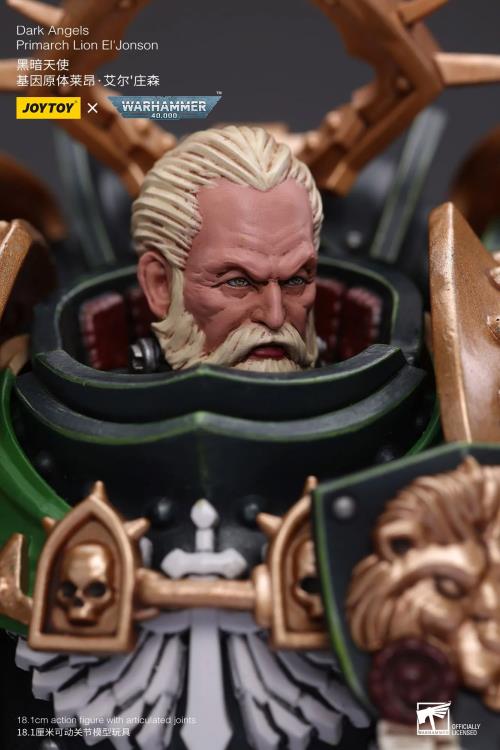 The Joy Toy Warhammer 40K Dark Angels Primarch Lion El‘Jonson action figure is a highly detailed collectible, perfect for fans of the Warhammer 40K universe. This figure captures the essence of the character’s formidable presence, making it a must-have for collectors and enthusiasts alike.